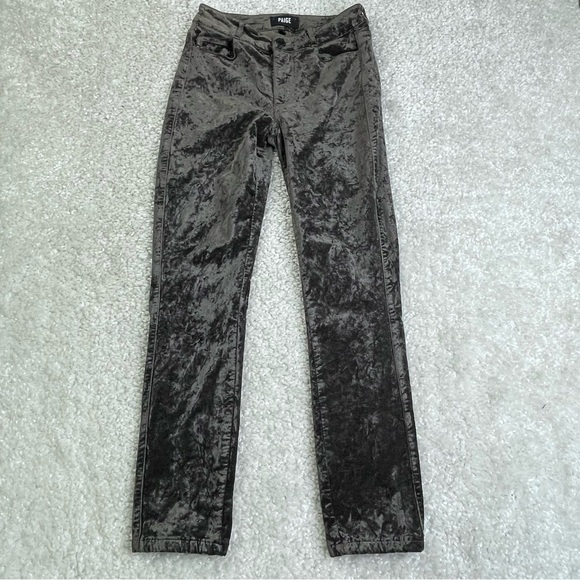 PAIGE Hoxton Ultra Skinny Velvet Jeans, size 25, gray, event work to play party - Picture 3 of 14